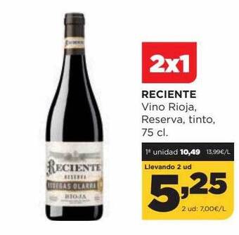 Alimerka Reciente vino rioja reserva tinto oferta