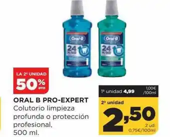 Alimerka La 2a unidad 50% dto oral b pro-expert colutorio limpieza profunda o protección profesional oferta