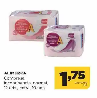 Alimerka Alimerka compresa incontinencia normal 12 extra 10 oferta