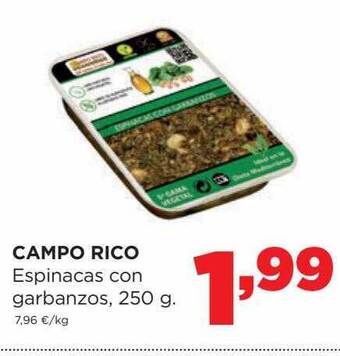 Alimerka Campo rico espinacas con garbanzos oferta