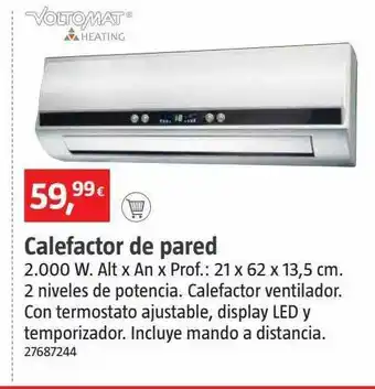 Bauhaus Calefactor de pared voltomat oferta