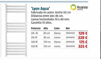 Bauhaus 'lyon aqua' rointe oferta