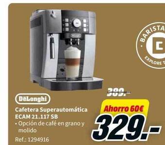 MediaMarkt Delonghi cafetera superautomática ecam 21.117 sb oferta