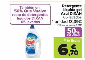 Carrefour Detergente líquido gel azul dixan oferta