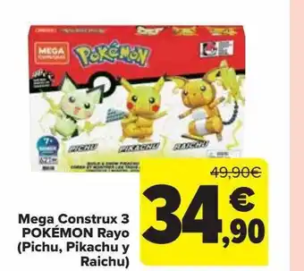 Carrefour Mega construx 3 pokémon rayo oferta