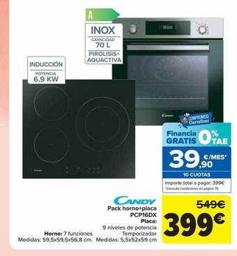 Carrefour Candy pack horno + placa pcp16dx oferta
