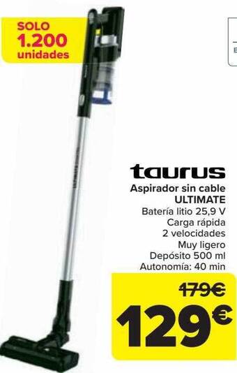 Carrefour Taurus aspirador sin cable ultimate oferta