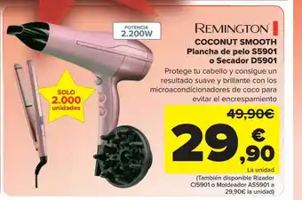Carrefour Remington coconut smooth plancha de pelo s5901 o secador d5901 oferta