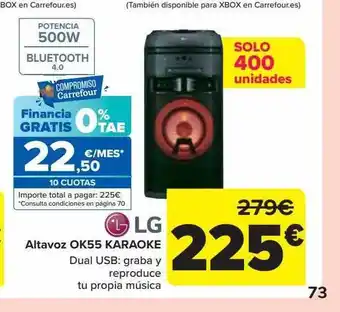 Carrefour Lg altavoz ok55 karaoke oferta
