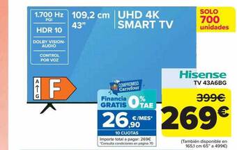 Carrefour Hisense tv 43a6bg oferta