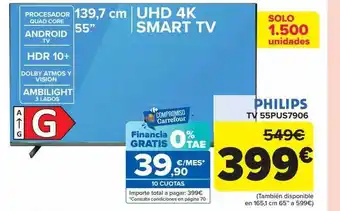 Carrefour Philips tv 55pus7906 oferta