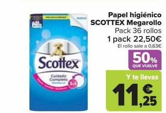 Carrefour Papel higiénico scottex megarollo oferta
