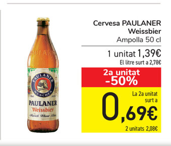 Carrefour Paulaner Weissbier Cervesa 50cl oferta