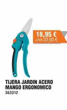Optimus Tijera jardin acero mango ergonomico oferta