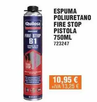 Optimus Espuma poliuretano fire stop pistola 750ml oferta