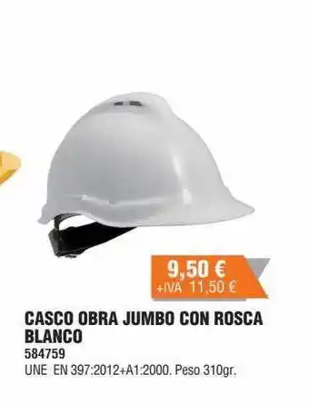 Optimus Casco obra jumbo con rosca blanco oferta