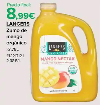Costco Langers zumo de mango orgánico oferta