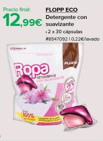 Costco Flopp eco detergente con suavizante oferta