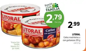 Coviran Litoral Callos Madrileños o Con Garbanzos 370g oferta