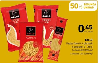 Coviran Gallo Pastas Fideo 0,4, Plumas 6 oferta