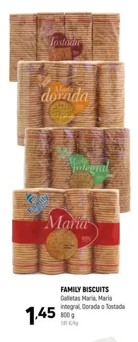 Coviran Family Biscuits Galletas Maria, Maria Integral, Dorada o Tostada 800g oferta