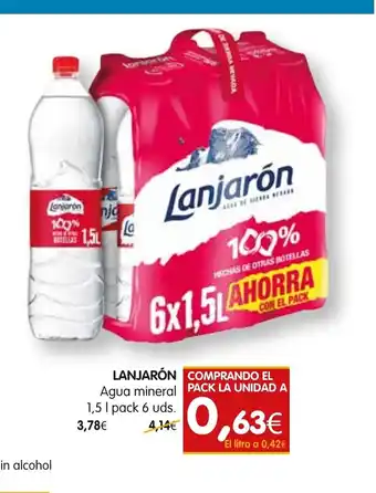 Lanjarón Agua Mineral 1.5 L pack 6 Uds