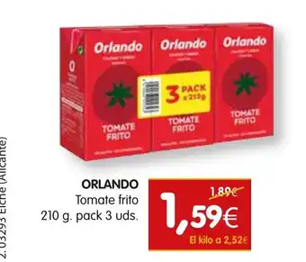 Dicost Orlando Tomate Frito 210g. Pack 3 uds. oferta