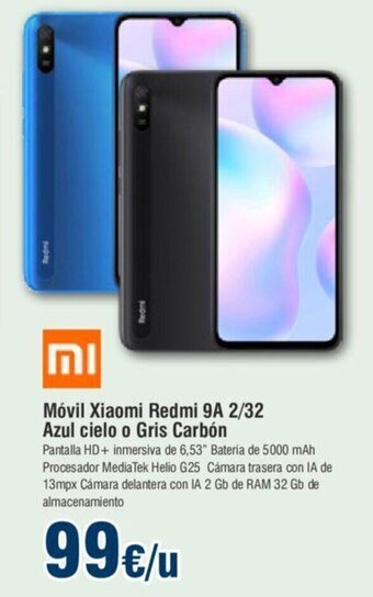 FROIZ Móvil Xiaomi Redmi 9A 2/32 Azul Cielo o Gris Carbón oferta