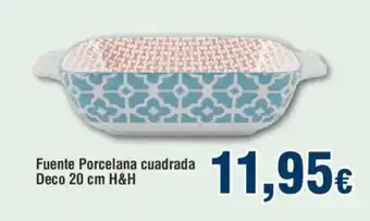 FROIZ Fuente Porcelana Cuadrada Deco 20cm H&H oferta