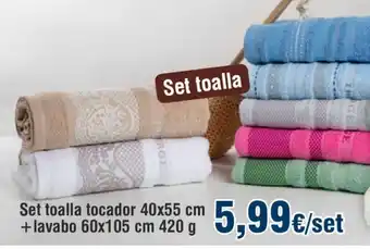 FROIZ Set Toalla Tocador 40x55cm + Lavabo 60x105cm 420g oferta