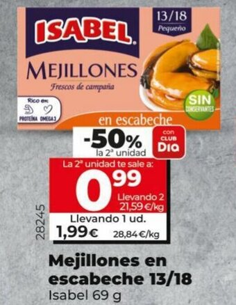Dia Mejillones en Escabeche 13/18 oferta