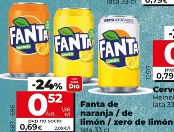 Dia Fanta de Naranja/De Limón/Zero de Limón oferta