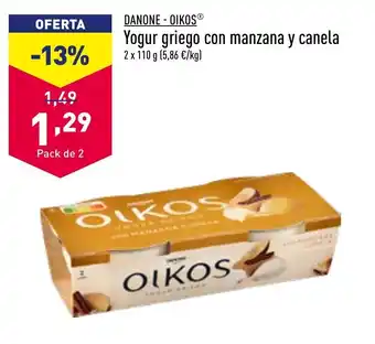 ALDI Yogur Griego Con Manzana Y Canela oferta