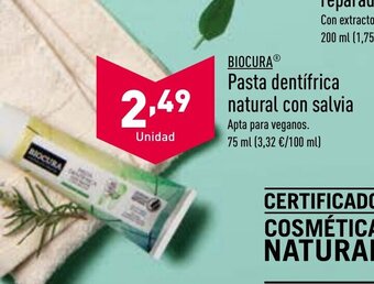 ALDI Pasta Dentifrica Natural Con Salvia oferta