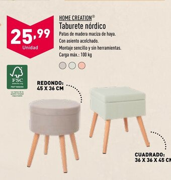 ALDI Taburete Nórdico oferta