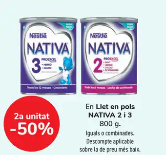 Carrefour Nativa 2 i 3 en Llet en pols 800g oferta
