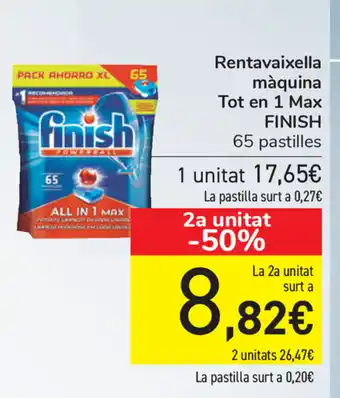 Carrefour Finish Rentavaixella máquina Tot en 1 Max 65 pastilles oferta