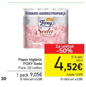 Carrefour Foxy Seda Paper higiènic 18 rotlles oferta