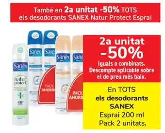 Carrefour Sanex els desodorants 200ml oferta