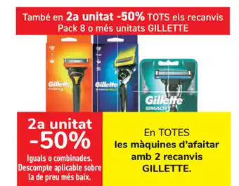 Carrefour Gillette les máquines d'afaitar amb 2 recanvis oferta