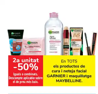 Carrefour Garnier i maquillatge Maybelline els productes de cura i neteja facial oferta