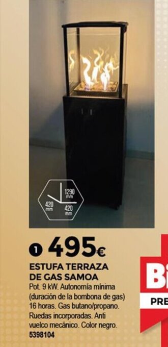 BigMat Estufa Terraza De Gas Samoa oferta