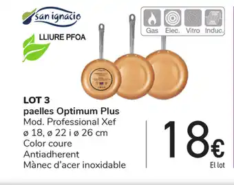 Carrefour Lot 3 paelles Optimum Plus oferta