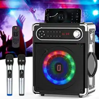 Amazon Jyx altavoz karaoke con 2 micrófonos inalámbricos, máquina de karaoke portátil con dj luces, altavoces bluetooth sistema p... oferta
