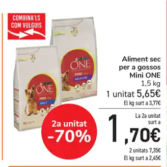 Carrefour Mini One Aliment sec per a gossos 1,5 oferta