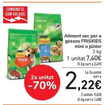 Carrefour Friskies Aliment sec per a gossos mini o júnior 3kg oferta