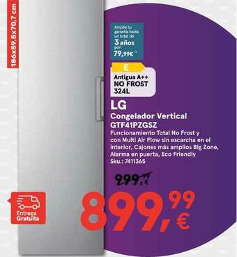 Worten Lg Congelador Vertical Gtf41pzgsz oferta