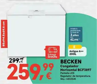 Worten Becken Congelador Horizontal Bcf3897 oferta