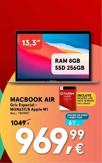 Worten Macbook Air Gris Espacial Mgn63y A Apple M1 oferta
