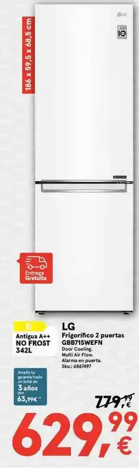 Worten Lg Frigorifico 2 Puertas Gbb71swefn oferta